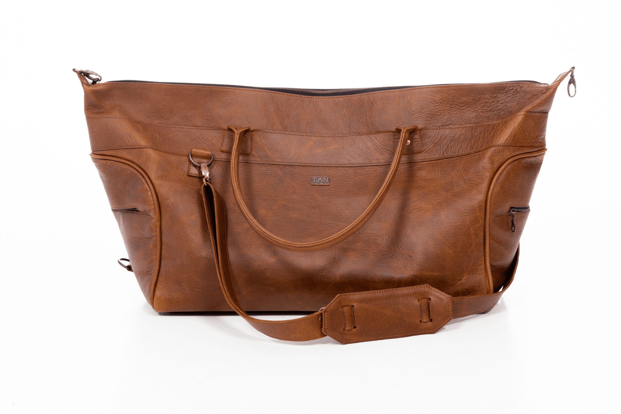 Jackson Leather Duffel Bag — Tan Leather Goods