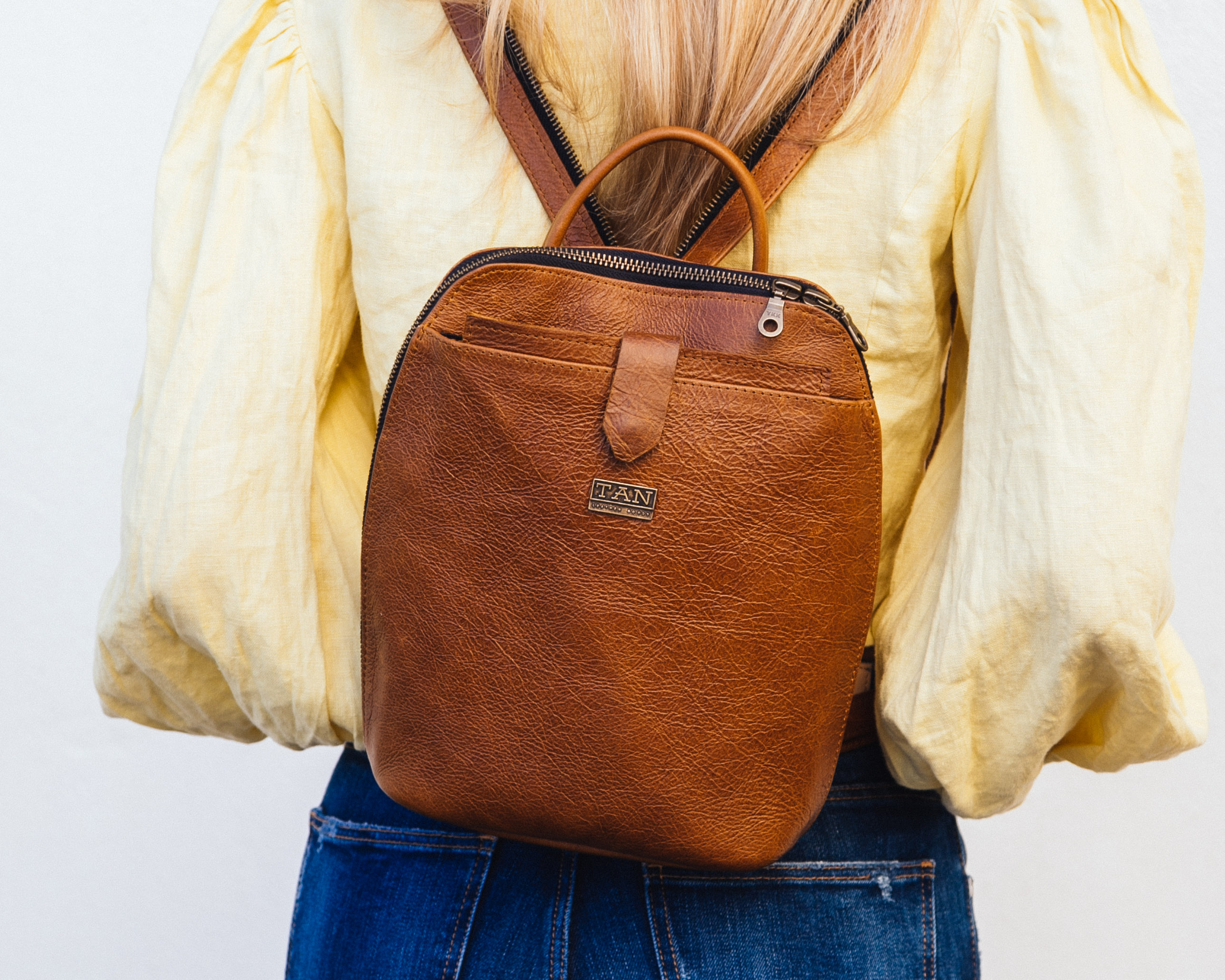 Olivia Leather Backpack - Pecan