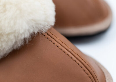 Tan Mule Leather Slippers